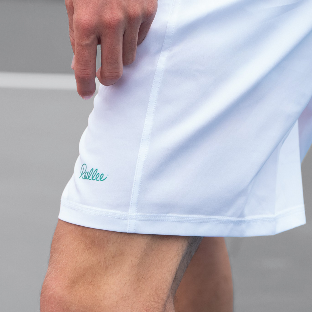 Lined Signature Short - White