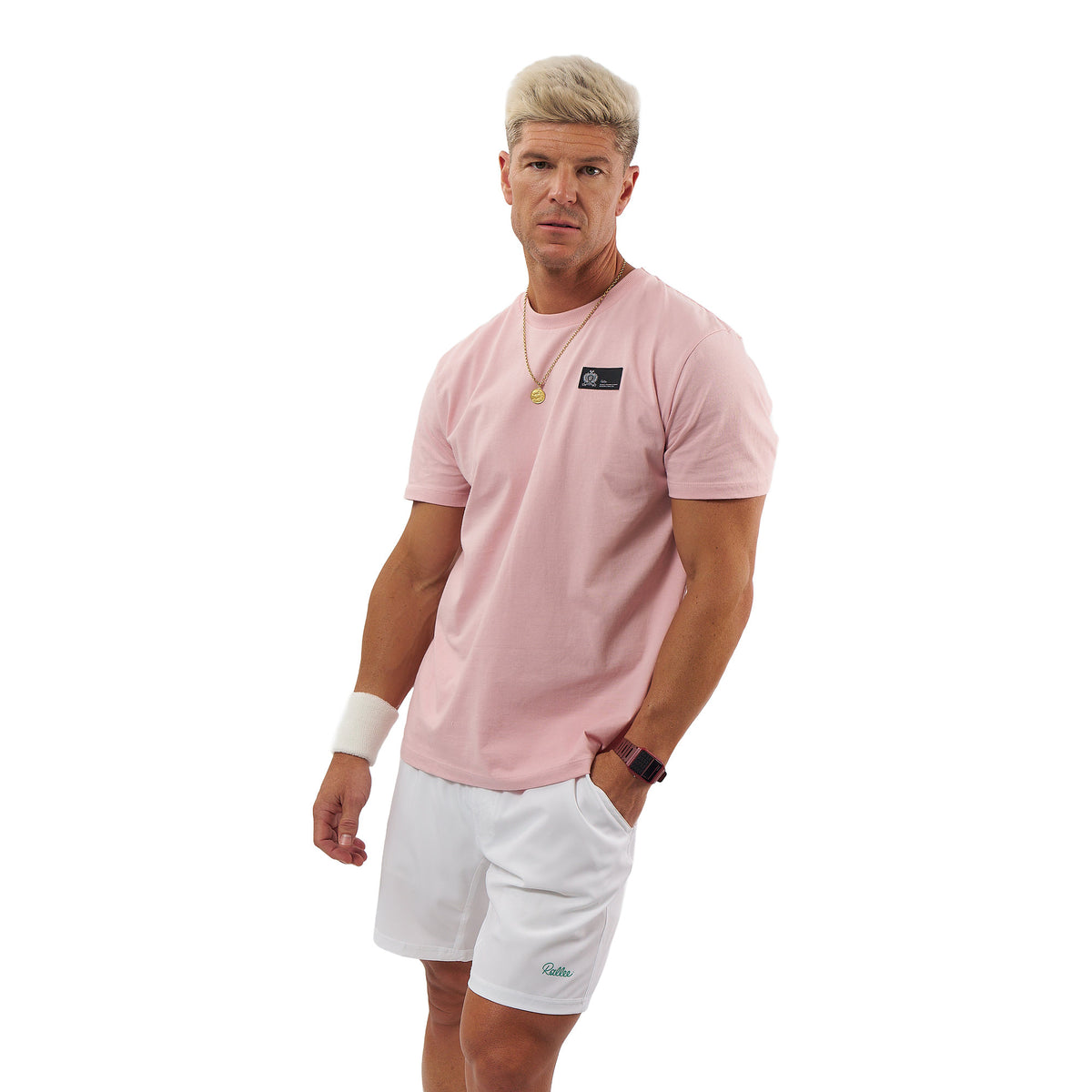 Lined Signature Short - White