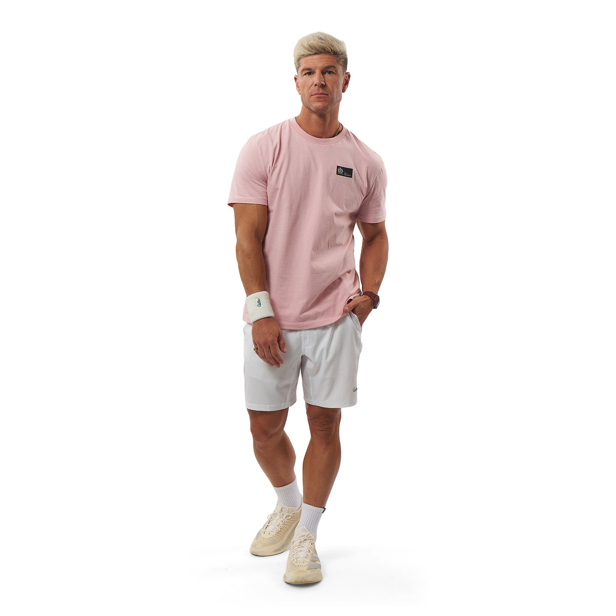 Lined Signature Short - White