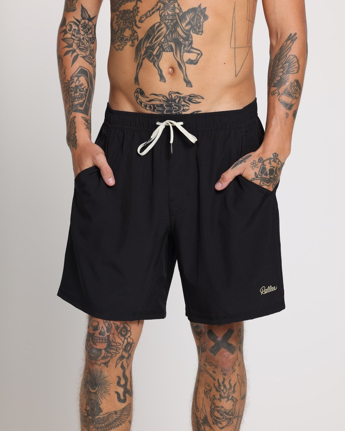 Lined Signature Short - Black/Sand