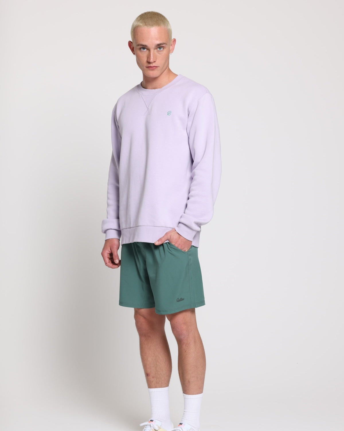 Lined Signature Short - Grass/Black