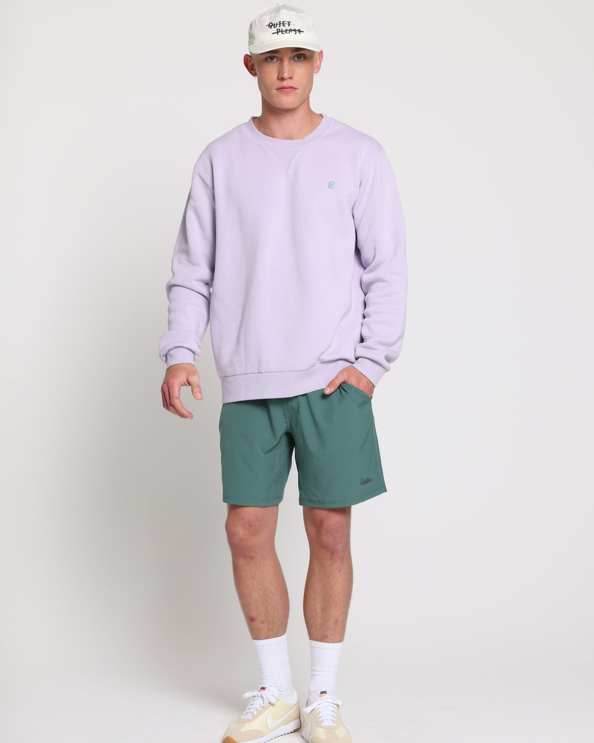 Lined Signature Short - Grass/Black