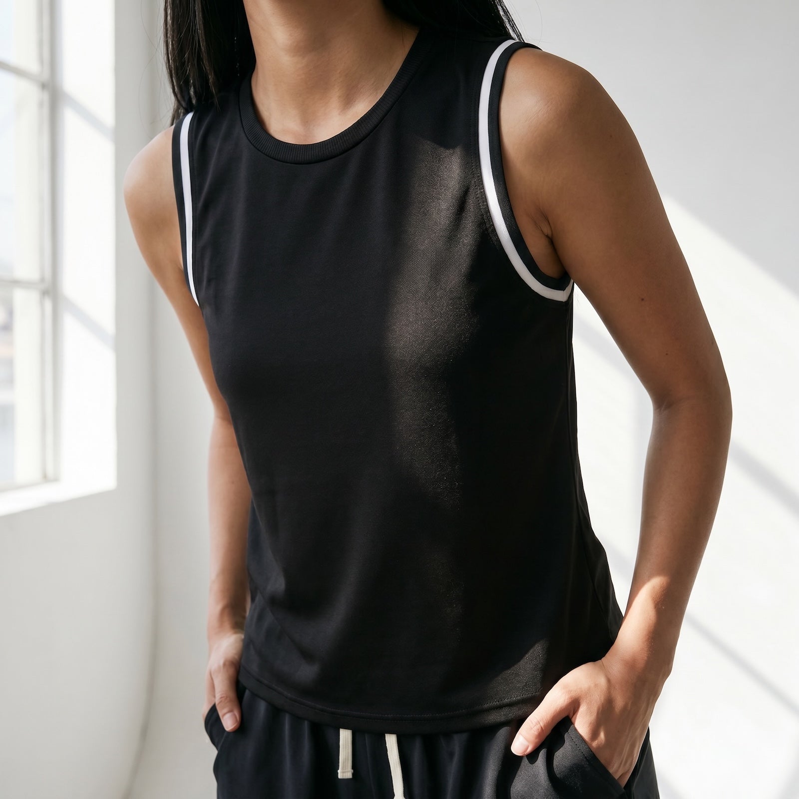 Rallee Dry Tec 'Fine Line' Tank - Black