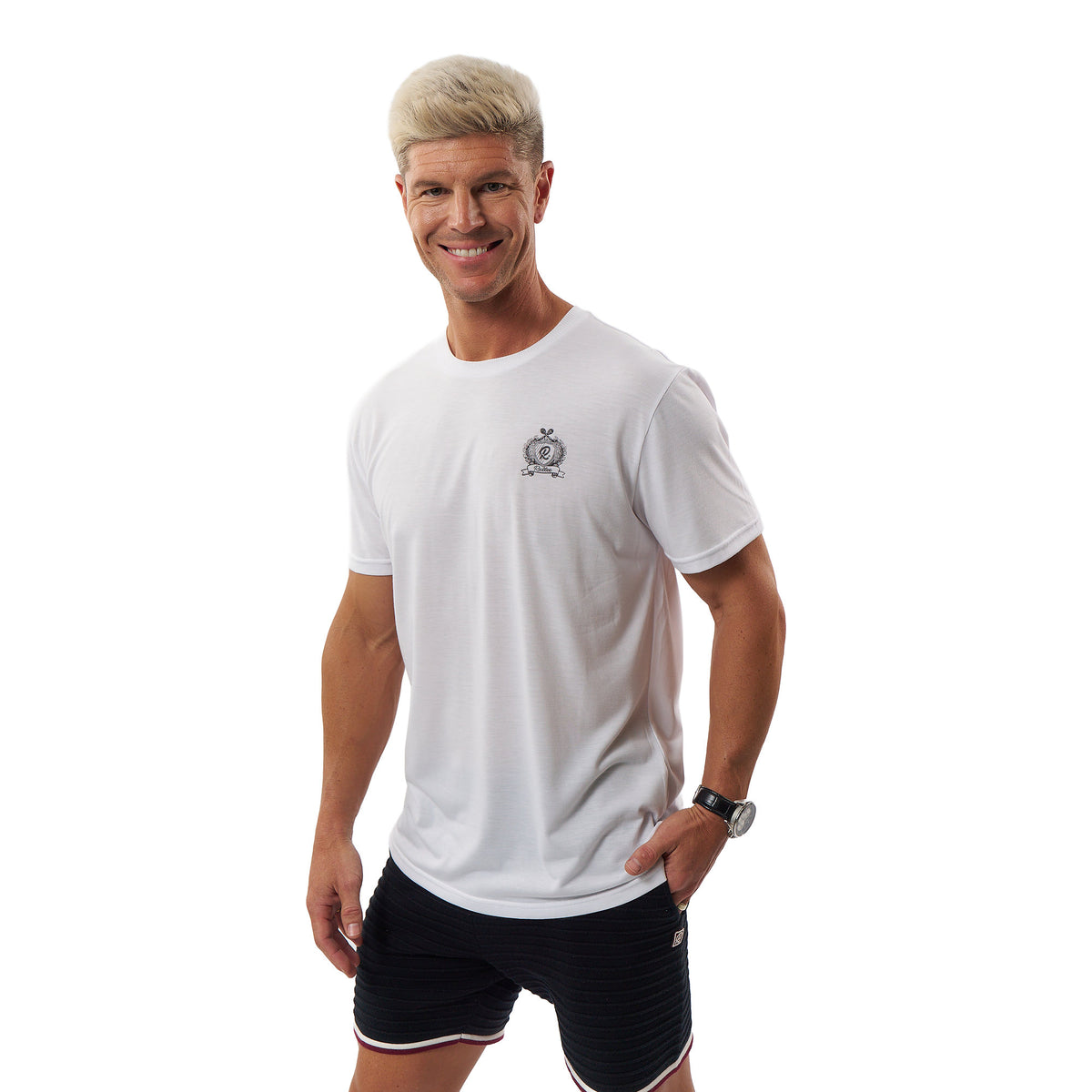 Rallee Dry Tec Crest Tee - White / Vintage White