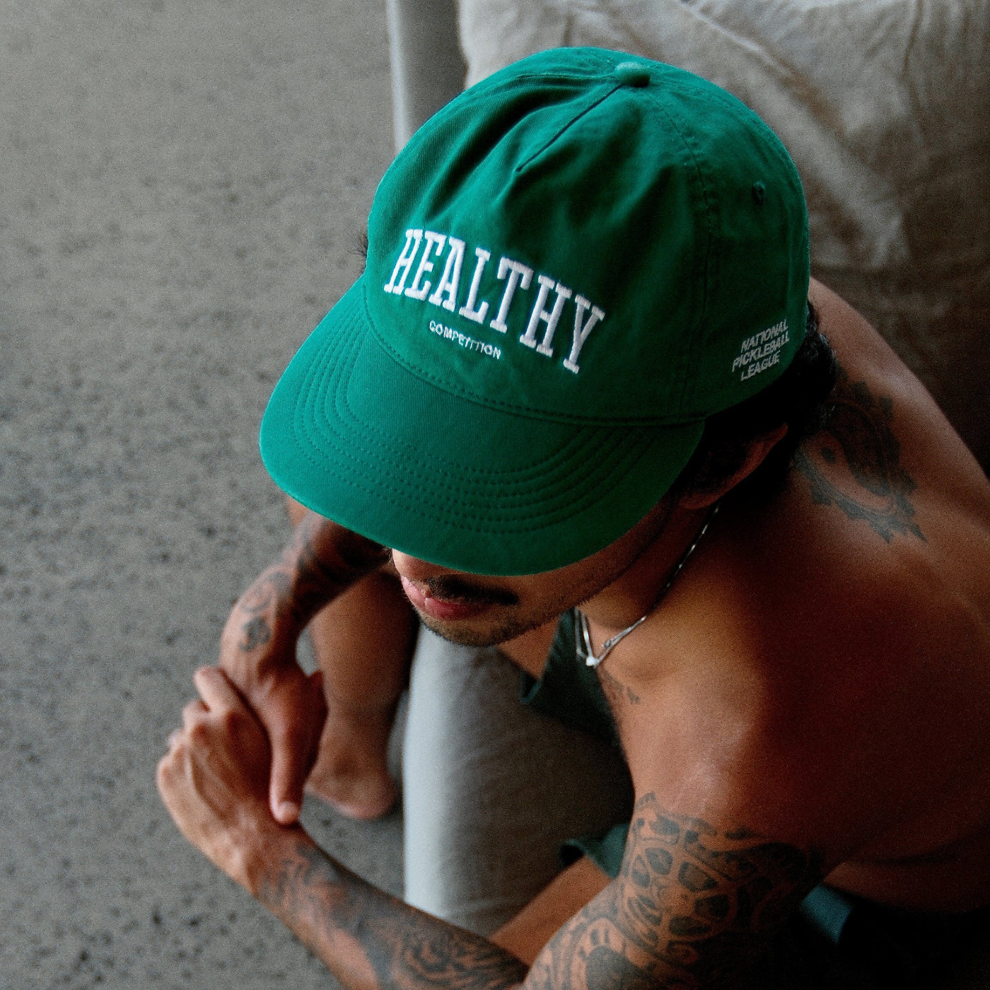 Rallee x NPL 'Healthy Competition' Baggy Green Soft Peak Cap