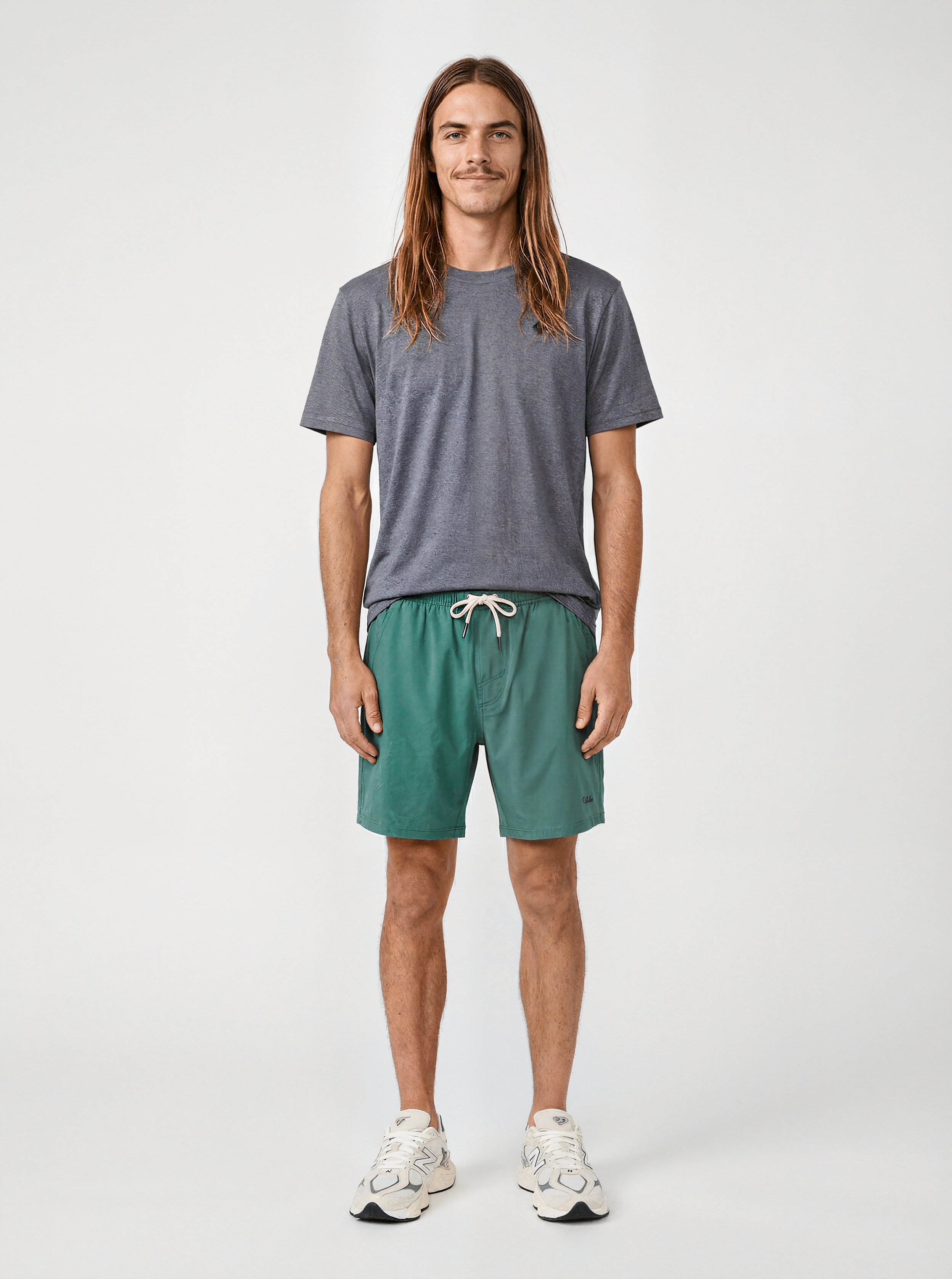 Lined Signature Short - Grass/Black