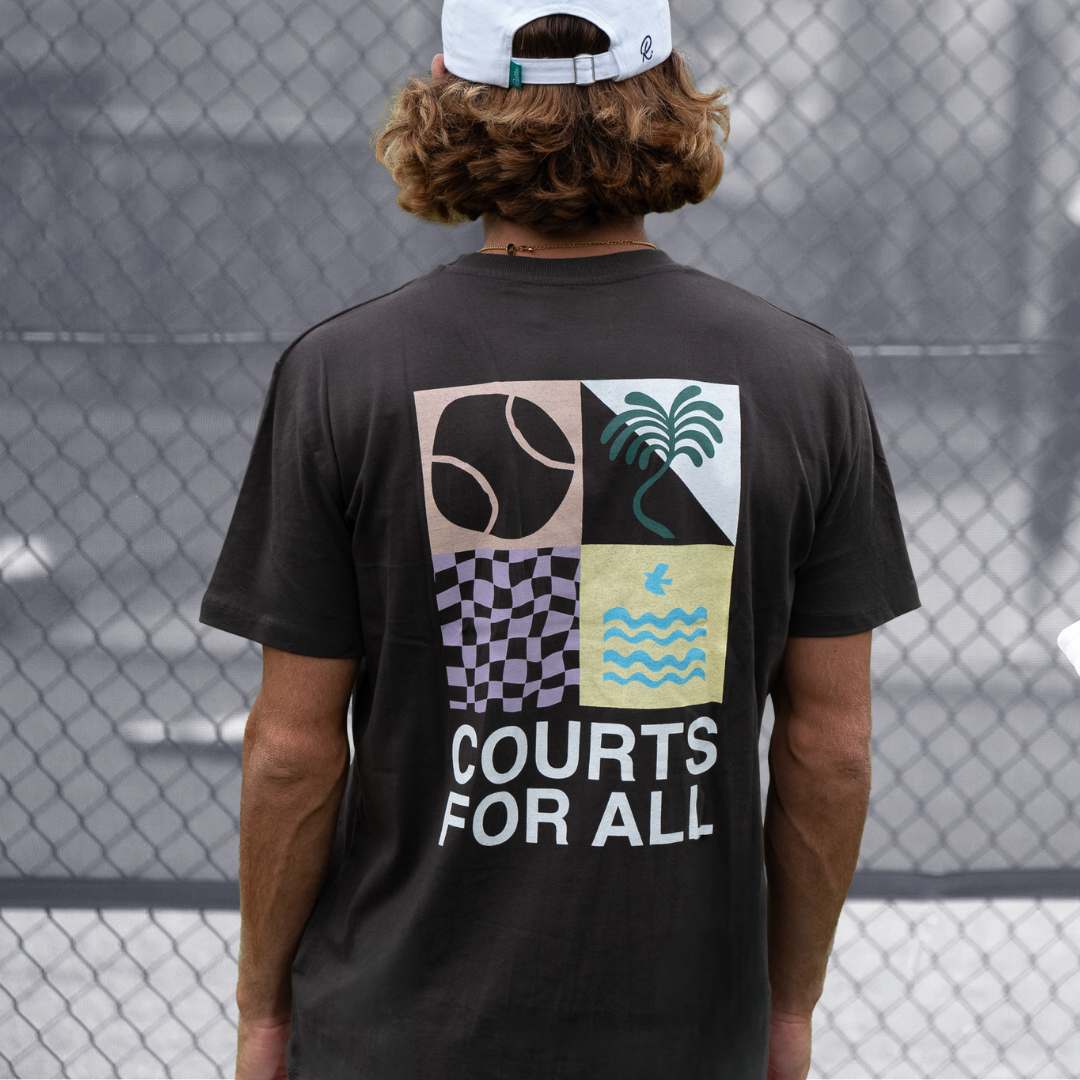 Courts For All - Hit Parade Tee - Vintage Black (Print)