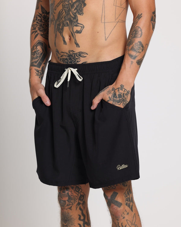 Lined Signature Short - Black/Sand
