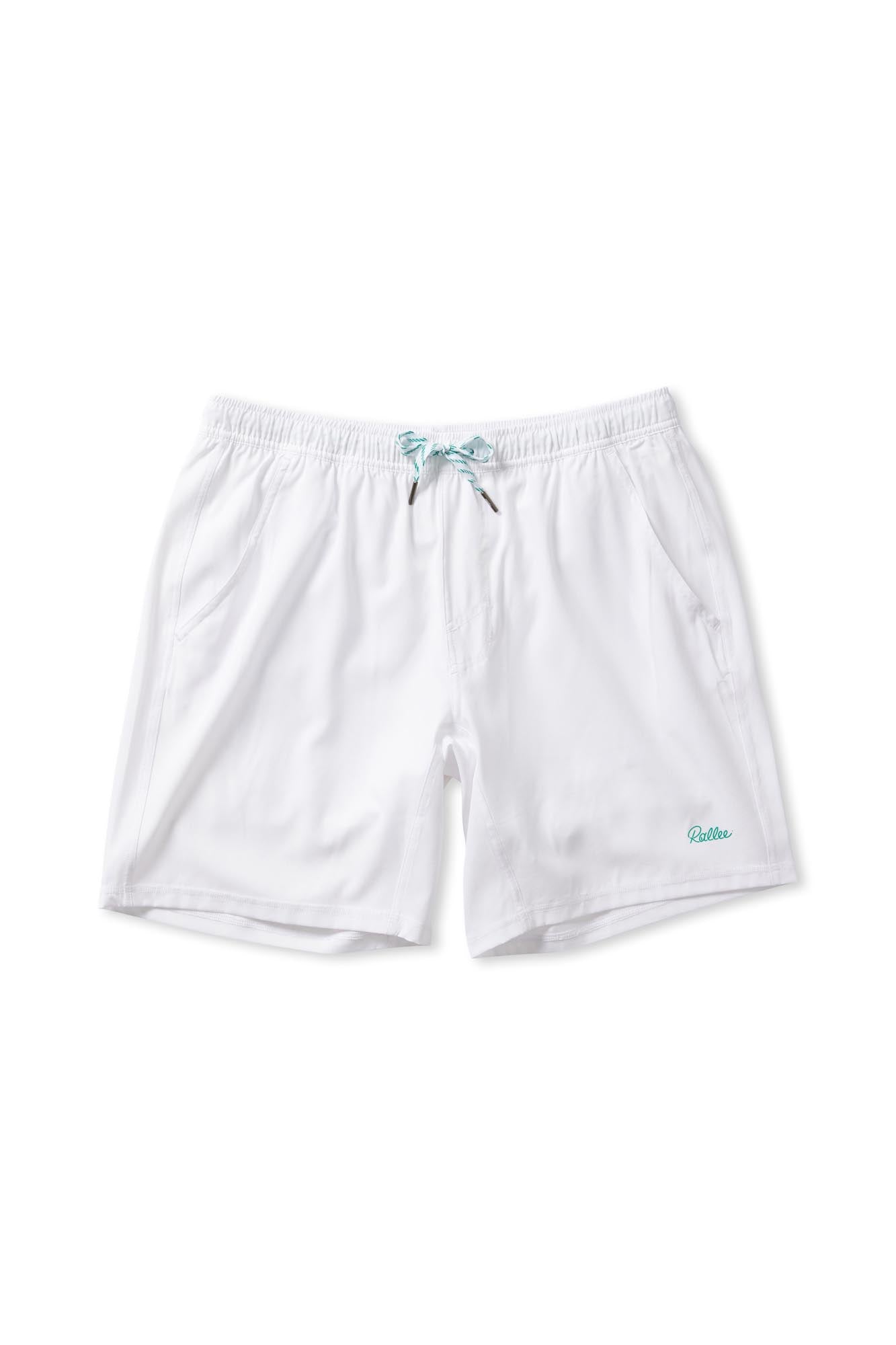 Lined Signature Short - White