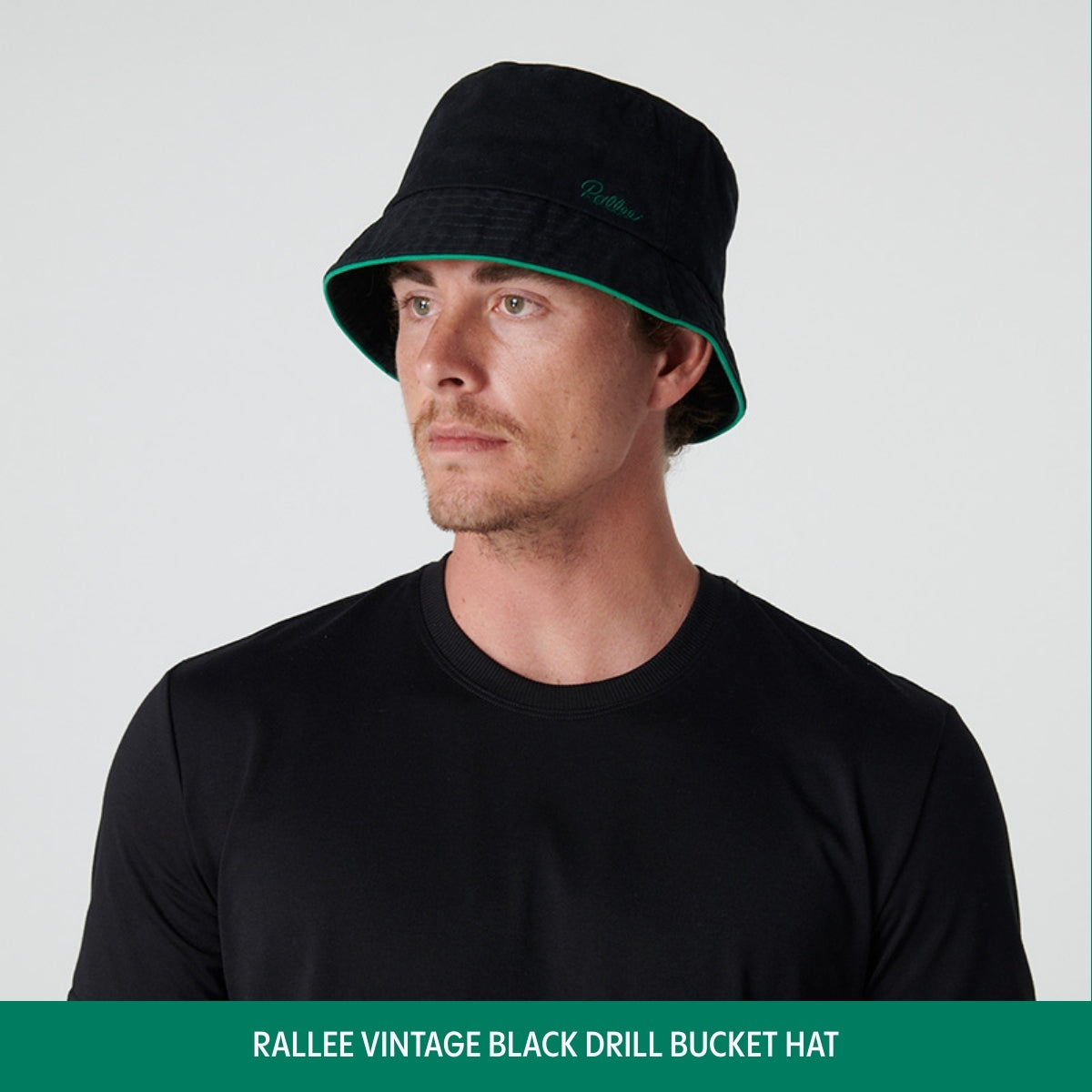 Rallee Vintage Black Drill Bucket Hat