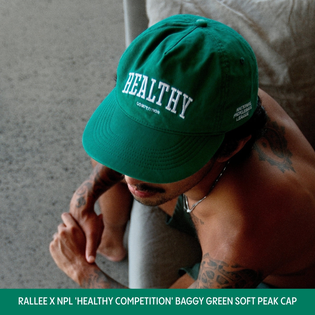 Rallee X NPL Healthy Competition Baggy Green Soft Peak Cap