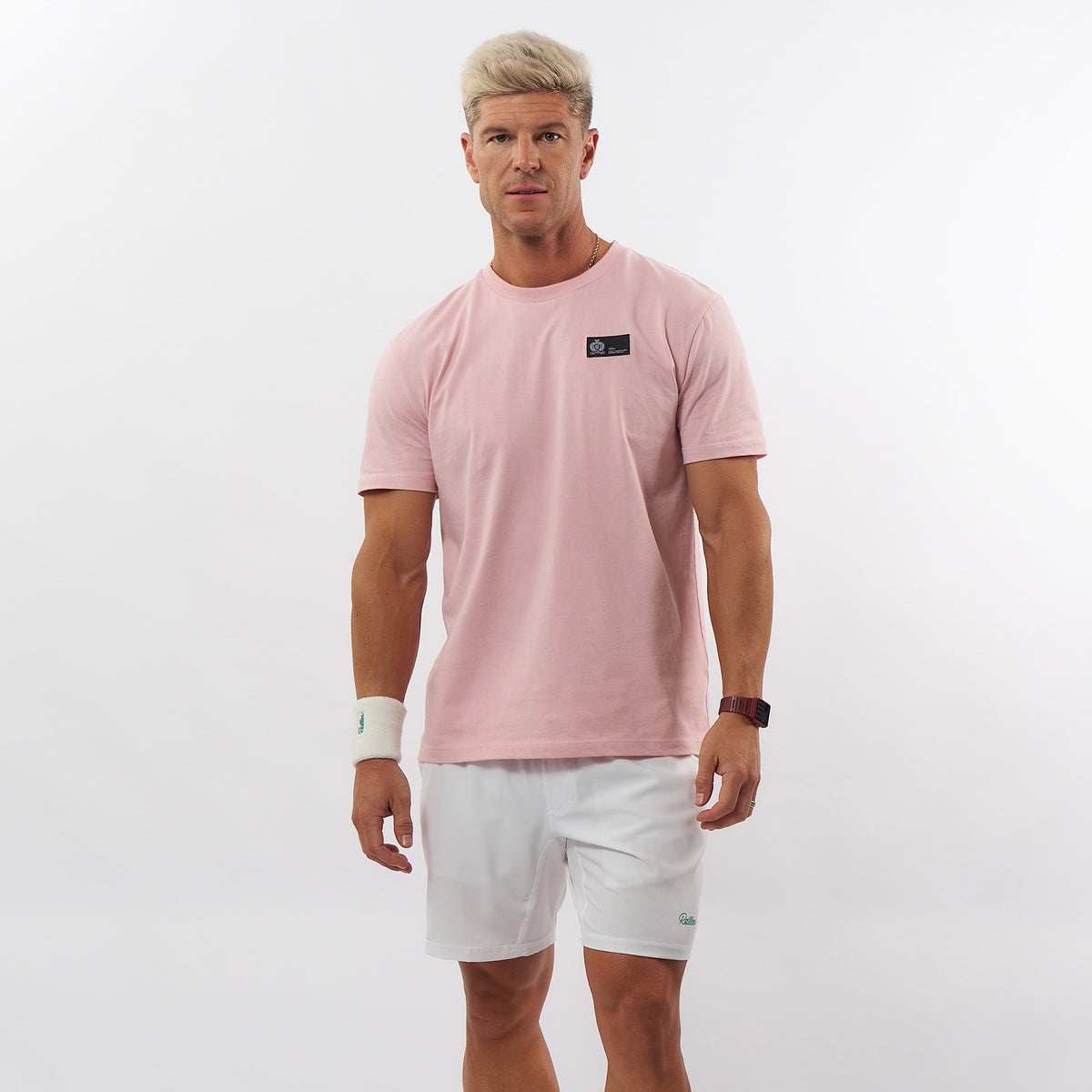 Lined Signature Short - White